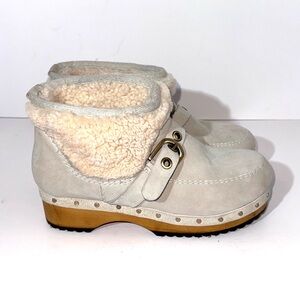 Free People Oak Faux Shearling Clog Boots